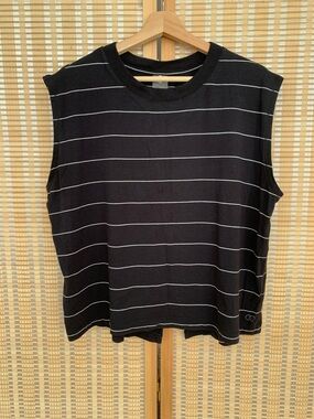 Calia Black Striped Tank Top